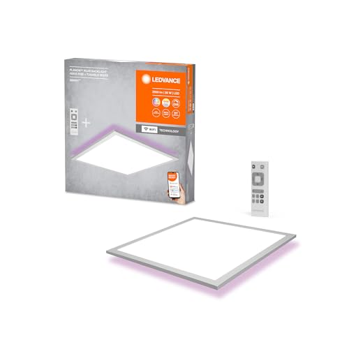 Ledvance LED WiFi Deckenleuchte weiß, 28 W 2000LM, 3000-6500K, 45x45 cm, Wandleuchte dimmbar, RGB Technologie, Smart+ Planon, steuerbar über App oder Sprachassistenten wie Alexa oder Google, von LEDVANCE