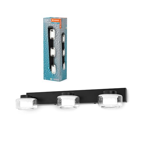 LEDVANCE ORBIS Flame Wand- und Deckenleuchte mit LED, schwarz, 16.5W, 1050lm, 3000/4000K, Farbtemperatur via Wandschalter einstellbar (kaltweiß/warmweiß), IP44 Schutz vor Fremdkörpern und Spritzwasser von LEDVANCE