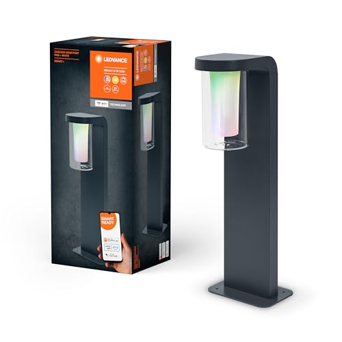 LEDVANCE SMART+ CASCADE 50CM Post - dimmbare LED Standleuchte dunkelgrau für Außen mit hochwertigem Aluminium-Gehäuse, RGB-Farbsteuerung, 10 W, 3000 Kelvin warmweiß, 420 Lumen, IP44 von LEDVANCE