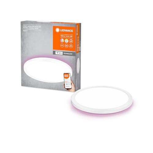 LEDVANCE SMART+ ORBIS WiFi-Panelleuchte, weiß, 19W, 1790lm, 235mm, regulierbares Weißlicht (2700K-6500K), Rahmen mit RGB-Farblicht, dimmbar, steuerbar per App, kompatibel mit Amazon, Google und Co. von Ledvance