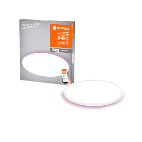 LEDVANCE SMART+ ORBIS WiFi-Panelleuchte, weiß, 25W, 2940lm, 400mm, regulierbares Weißlicht (2700K-6500K), Rahmen mit RGB-Farblicht, dimmbar, steuerbar per App, kompatibel mit Amazon, Google und Co. von Ledvance