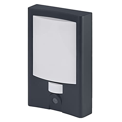 LEDVANCE SMART+ Outdoor Wandleuchte + Hausnummer & Kamera, warmweißes Licht (3000K), hochwertiges Polycarbonatgehäuse in dunkelgrau, integrierter Lautsprecher, Memory Card, smarte WIFI-Technologie von Ledvance
