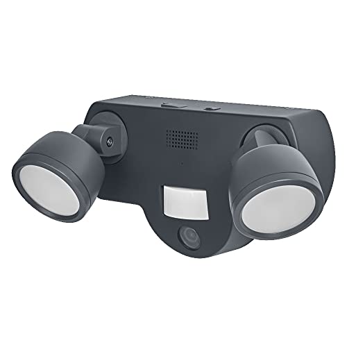 LEDVANCE SMART+ Outdoor-Wandleuchte mit Kamera, warmweißes LED-Licht (3000K), 2 Leuchtenköpfen aus hochwertigen Metall, integrierter Lautsprecher, Memory Card, smarte WIFI-Technologie, IP44 von Ledvance
