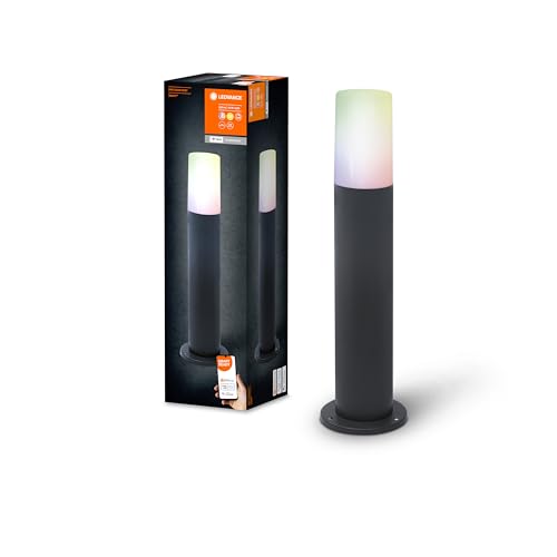 LEDVANCE SMART+ WI-FI 50cm PIPE Post - dimmbare LED Standleuchte dunkelgrau für Außen mit hochwertigem Aluminium-Gehäuse, RGB-Farbsteuerung, 10 W, 3000 Kelvin warmweiß, 380 Lumen, IP44 von Ledvance