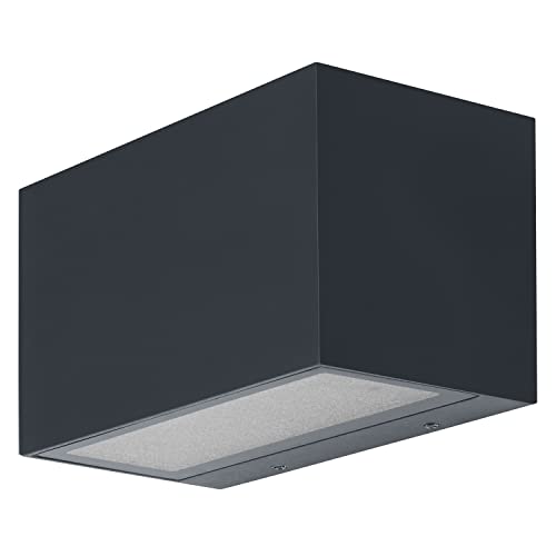 LEDVANCE SMART+ WI-FI WIDE BRICK RGB 14,5cm- dimmbare LED Wandleuchte dunkelgrau mit hochwertigem Aluminium-Gehäuse, rechteckig, RGB-Farbsteuerung, 14W, 3000 Kelvin warmweiß, 600 Lumen, IP44 von Ledvance