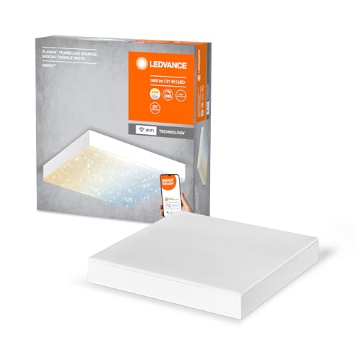 LEDVANCE SMART+ WiFi-Glitzer-Panelleuchte 300x300, 21W, 1800lm, regulierbares Weißlicht (3000K bis 6500K), rahmenlos, mit Glitzereffekt, steuerbar per App, kompatibel mit Amazon, Google und Co. von LEDVANCE