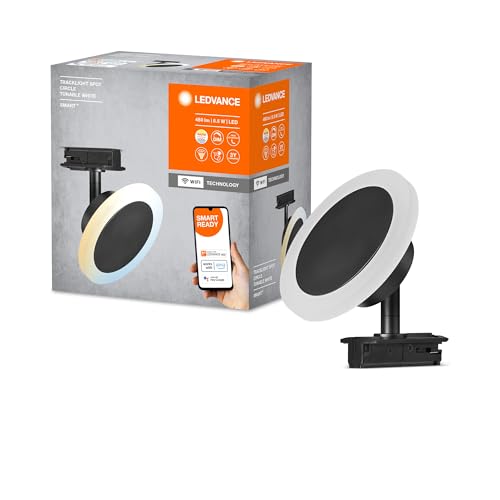 LEDVANCE SMART+ WiFi-Tracklight Schienensystem Leuchtenkopf, schwarz, 6,5W, 480lm, ausrichtbarer Leuchtenkopf, regulierbares Weißlicht (3000K-6500K), steuerbar per App, kompatibel mit Amazon, Google von LEDVANCE