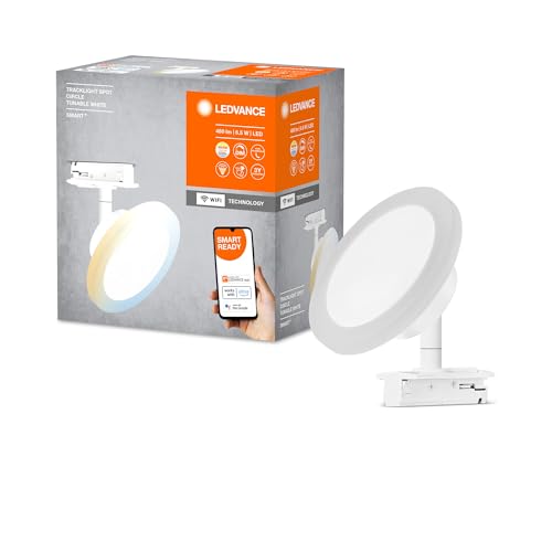 LEDVANCE SMART+ WiFi-Tracklight Schienensystem Leuchtenkopf, weiß, 6,5W, 480lm, ausrichtbarer Leuchtenkopf, regulierbares Weißlicht (3000K-6500K), steuerbar per App, kompatibel mit Amazon, Google etc. von LEDVANCE