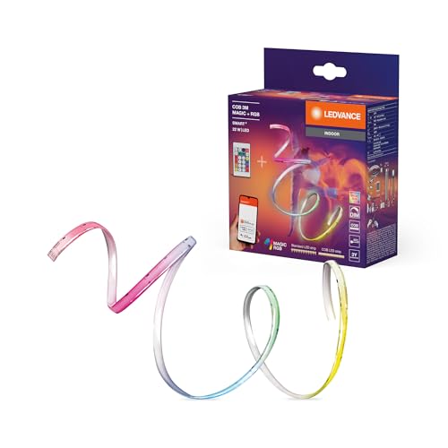 LEDVANCE SMART WIFI LED-Lichtstreifen inklusive Fernbedienung mit MAGIC RGB-Farbsteuerung, COB-Technologie für homogenen Lichteffekt, 22 W, 3 m Länge, für Innenraumanwendungen, LED nicht austauschbar von LEDVANCE