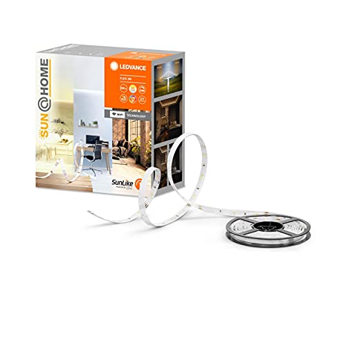 LEDVANCE SUN@HOME LED Strip, weiß, 13.5W, 850 Lumen, Sonnenlicht bis Kaminfeuer (2200-5000K), 3m, Flex Strip mit Biorythmussteuerung, Wifi Technologie, steuerbar über WiFi App und Sprachassistenten von LEDVANCE