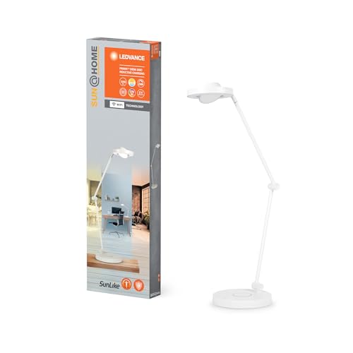 LEDVANCE SUN@HOME PANAN DESK DISC Schreibtischleuchte, schwarz, 15W, 1200lm, regulierbares Weißlicht (2200K - 5000K), stufenlos steuerbar, dimmbar, passt das Licht automatisch dem Biorhythmus an, IP20 von LEDVANCE