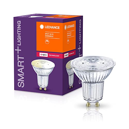 LEDVANCE Smart+ LED, ZigBee GU10 Reflektor, warmweiß, dimmbar, Direkt kompatibel mit Echo Plus und Echo Show (2. Gen.), , 4er Pack, Klar von LEDVANCE