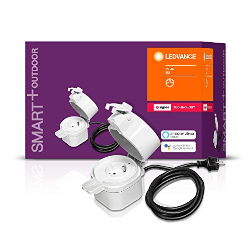 LEDVANCE Smart+ Outdoor Plug, ZigBee schaltbare Steckdose, für die Lichtsteuerung in Ihrem Smart Home, Direkt kompatibel mit Echo Plus und Echo Show (2. Gen.), Kompatibel mit Philips Hue Bridge von Ledvance