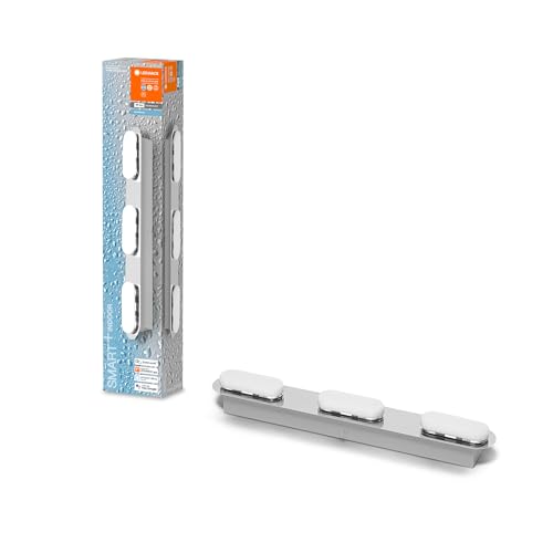 LEDVANCE Smart LED Badezimmerlampe chrome, 20W, 2100LM, 3000-6500K, 45cm, IP44, Orbis Duplo Wandleuchte, Badezimmerleuchte mit Wifi Technologie, dimmbar, steuerbar über App und Sprachassistenten von LEDVANCE