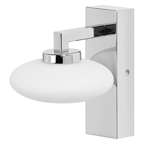 LEDVANCE Smart LED Badezimmerlampe chrome, 7W, 500LM, 3000-6500K, 12cm, IP44, Orbis Elypse Wandleuchte, Badezimmerleuchte mit Wifi Technologie, dimmbar, steuerbar über App und Sprachassistenten von Ledvance