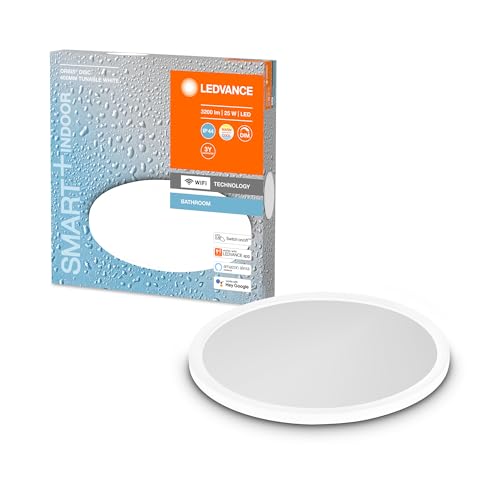 Ledvance Smart LED Badezimmerlampe white, 25W, 3200LM, 3000-6500K, 40cm, IP44, Orbis Disc Wandleuchte, Badezimmerleuchte mit Wifi Technologie, dimmbar, steuerbar über App und Sprachassistenten von Ledvance