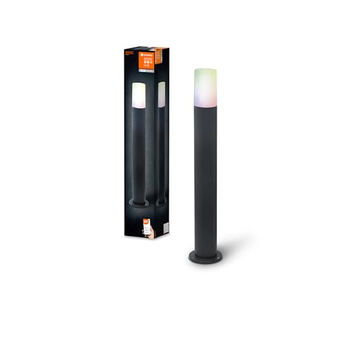 LEDVANCE SMART+ WI-FI 50cm PIPE Post - dimmbare LED Standleuchte dunkelgrau für Außen mit hochwertigem Aluminium-Gehäuse, RGB-Farbsteuerung, 10 W, 3000 Kelvin warmweiß, 380 Lumen, IP44 von Ledvance