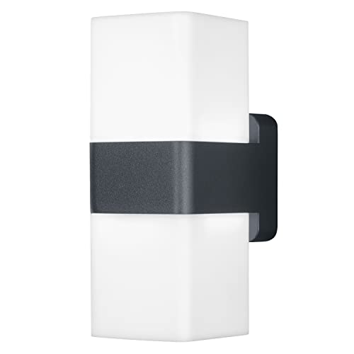 Ledvance Smarte LED Aussenleuchte für die Wand mit WiFi Technologie für Außen, RGB-Farben änderbar, aus dunkelgrauem Aluminium, Kompatibel mit Google und Alexa Voice Control, SMART+ WIFI CUBE UPDOWN von Ledvance