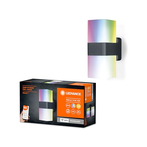 LEDVANCE Smarte LED Aussenleuchte für die Wand mit WiFi Technologie für Außen, RGB-Farben änderbar, aus dunkelgrauem Aluminium, Kompatibel mit Google und Alexa Voice Control, SMART+ WIFI CUBE UPDOWN LEDVANCE Smarte LED Aussenleuchte für die Wand mit WiFi Technologie für Außen, RGB-Farben änderbar, aus dunkelgrauem Aluminium, Kompatibel mit Google und Alexa Voice Control, SMART+ WIFI CUBE UPDOWN von LEDVANCE
