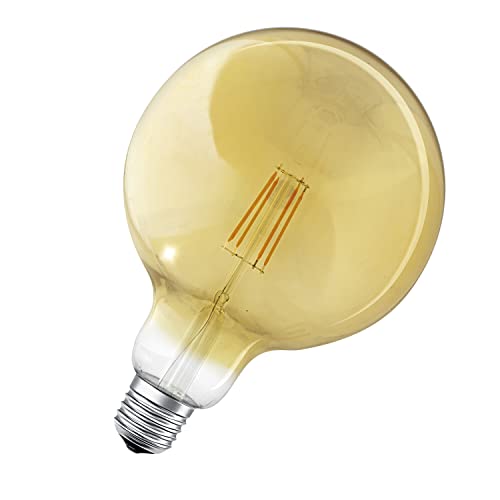 LEDVANCE Smarte LED-Lampe mit Bluetooth Mesh Technologie, Filament Globe Gold, Sockel E27, Dimmbar, Warmweiß (2400K), ersetzt Glühlampen mit 50W, steuerbar mit Alexa, Google und Apple, BT, 1er-Pack von Ledvance