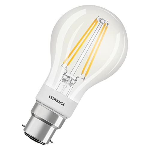 LEDVANCE Smarte LED-Lampe mit Bluetooth, Sockel B22d, Dimmbar, Warmweiß (2700K), 60W-Ersatz, steuerbar mit Alexa, Google und Apple Voice Control, SMART+ Filament Classic DIM, 1er-Pack von Ledvance