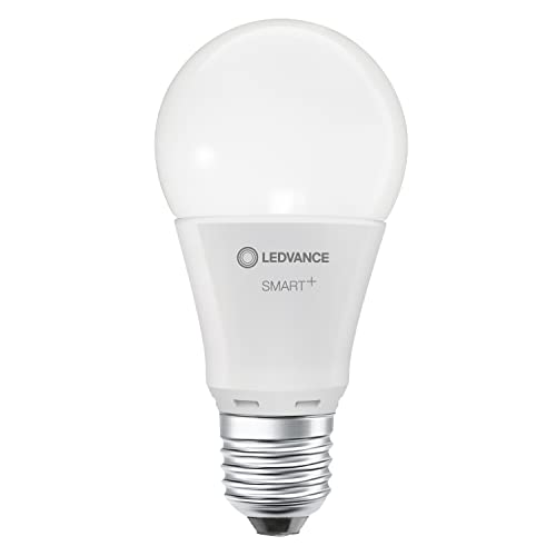 LEDVANCE Smarte LED-Lampe mit Bluetooth Mesh Technologie, Sockel E27, Dimmbar, Warmweiß (2700K), ersetzt Gllühlampen mit 60W, Steuerbar mit Google, Alexa und Apple Voice Control, SMART+ BT CLASSIC A60 von LEDVANCE