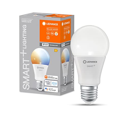 LEDVANCE Smarte LED-Lampe mit WiFi Technologie, Sockel E27, Dimmbar, Lichtfarbe änderbar (2700-6500K), ersetzt Glühlampen mit 75 W, SMART+ WiFi Classic Tunable White, 4er-Pack von Ledvance