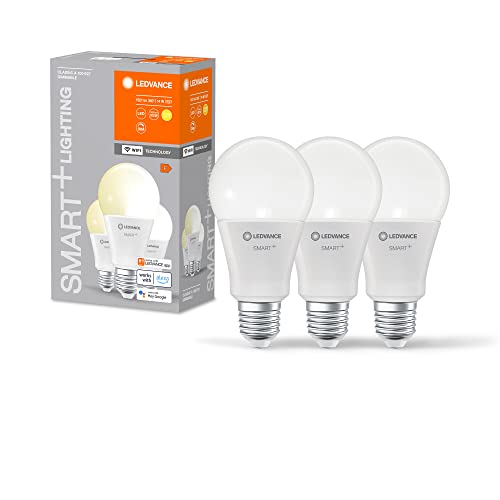 LEDVANCE Smarte LED-Lampe mit WiFi-Technologie für E27-Sockel, matte Optik ,Warmweiß (2700K), 1521 Lumen, Ersatz für herkömmliche 100W-Leuchtmittel, smart dimmbar, 3-er Pack von Ledvance