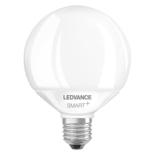 LEDVANCE Smarte LED-Lampe mit Wifi Technologie, Sockel E27, Dimmbar, Lichtfarbe änderbar (2700-6500K), Globeform, Matt, Ersatz für herkömmliche 100W-Glühbirnen, steuerbar mit Alexa, Google & App von Ledvance