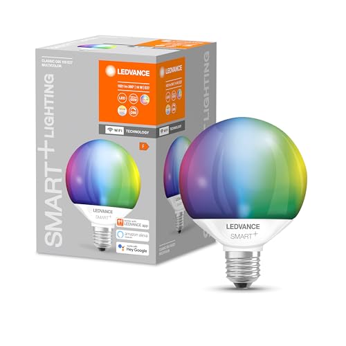 LEDVANCE Smarte LED-Lampe mit Wifi Technologie, Sockel E27, Dimmbar, RGB-Farben & Lichtfarbe änderbar, Globeform, Matt, Ersatz für herkömmliche 100W-Glühbirnen, steuerbar mit Alexa, Google & App LEDVANCE Smarte LED-Lampe mit Wifi Technologie, Sockel E27, Dimmbar, RGB-Farben & Lichtfarbe änderbar, Globeform, Matt, Ersatz für herkömmliche 100W-Glühbirnen, steuerbar mit Alexa, Google & App von LEDVANCE