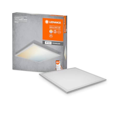 Ledvance Smarte LED Panel Leuchte mit WiFi Technologie für Innen, Lichtfarbe änderbar (3000-6500K), 450mm x 450mm, Kompatibel mit Google und Alexa Voice Control, SMART+ PLANON PLUS Tunable White von Ledvance