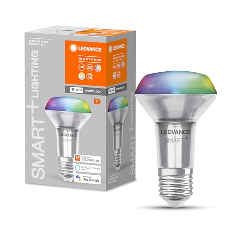 LEDVANCE Smarte LED R63 Spotlampe mit Wifi Technologie, Sockel E27, RGB-Farben & Lichtfarbe änderbar, Reflektorlampe als Ersatz für herkömmliche 60W-Glühbirnen, steuerbar mit Alexa, Google & App von Ledvance