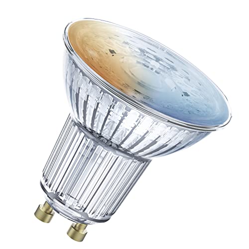 LEDVANCE Smarte LED-Reflektorlampe mit WiFi Technologie, Sockel GU10, Lichtfarbe änderbar (2700-6500K), Dimmbar, ersetzt Reflektorlampen mit 40 W, SMART+ WiFi SPOT GU10 Tunable White, 1er-Pack von Ledvance