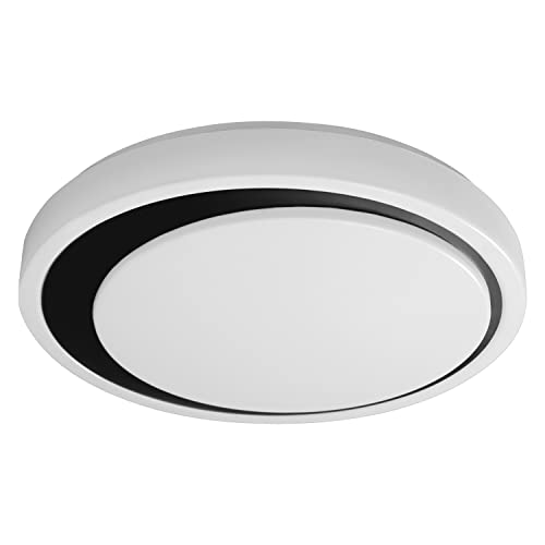 LEDVANCE Smarte LED Wand-und Deckenleuchte für Innen mit WiFi Technologie, Lichtfarbe änderbar (3000K-6500K), Schwarz, 480mm, Kompatibel mit Google und Alexa Voice Control, SMART+ WIFI ORBIS MOON von LEDVANCE