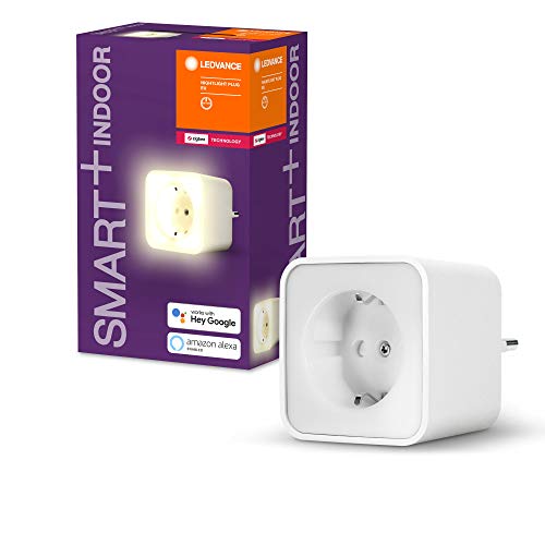 LEDVANCE Smarte Steckdose mit ZigBee Technologie und integriertem Nachtlicht zur Einbindung konventioneller Geräte ins Smart Home, kompatibel mit Alexa und Google Voice, SMART+ NIGHTLIGHT PLUG, 4-Pack von Ledvance