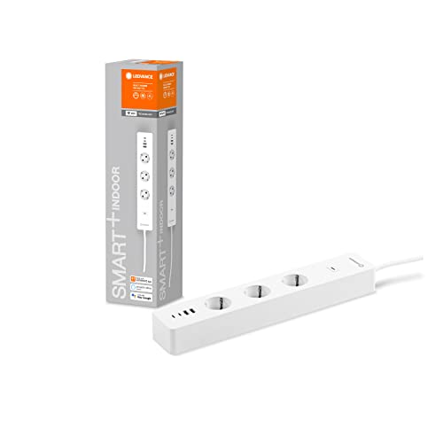 LEDVANCE Smart Plug mit WiFi Technologie, dreifache Steckdosenleiste mit Überlastschutz und Überspannungsschutz inklusive USB Anschlüsse, steuerbar über WiFi App, Alexa und Google von LEDVANCE