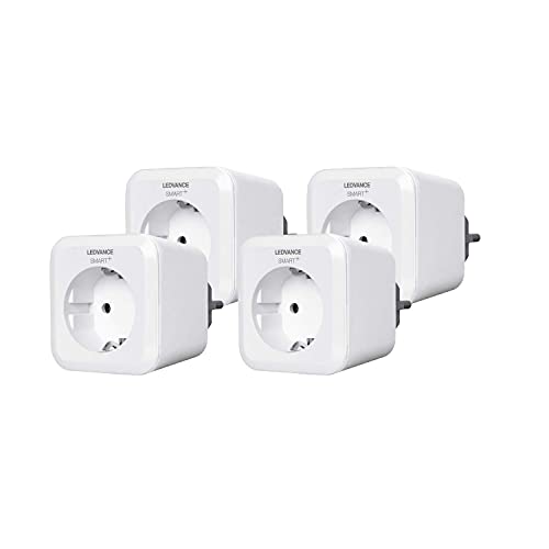 LEDVANCE Smarte schaltbare Steckdose mit Bluetooth, für die Steuerung Geräte im Smart Home, steuerbar mit Alexa, Google Home u. Apple HomeKit, SMART+ BT PLUG, 4er-Pack Max 3680W || 16A|| 230V-50Hz von LEDVANCE