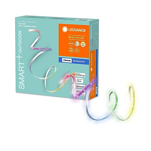 LEDVANCE LED Smartes LED Lichtband mit Bluetooth Technologie für Außen, 3 Meter Länge, Lichtfarbe änderbar(2000-6500K), RGB Farben änderbar, Steuerbar mit Google Home und Alexa, SMART+ BT FLEX OUTDOOR von Ledvance