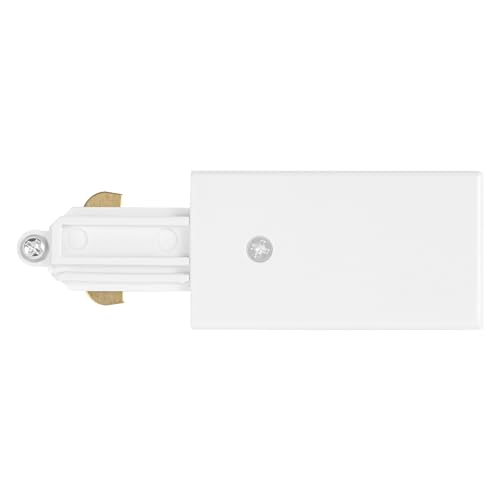 LEDVANCE TRACKLIGHT Hauptstromleitender Verbinder, weiß, leitet den Strom aus dem Stromauslass in das Schienensystem, modernes, loftartiges Design von LEDVANCE