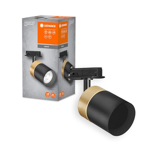LEDVANCE TRACKLIGHT Schienensystem-Leuchtenkopf, gold/schwarz, mit GU10-Sockel, kann mit einfacher oder smarter Lampe bestückt werden, smart, WiFi, loftartiges Design, Schutzklasse IP20 von LEDVANCE