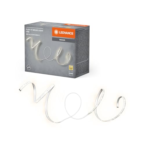 LEDVANCE TV MOOD LED-Streifen mit USB-Anschluss, 2.8 W, 200 lm, warmweißes Licht mit 3500 K, flexibel und biegsam, für den Innenbereich, selbstklebend, LED nicht austauschbar, einfache Installation LEDVANCE TV MOOD LED-Streifen mit USB-Anschluss, 2.8 W, 200 lm, warmweißes Licht mit 3500 K, flexibel und biegsam, für den Innenbereich, selbstklebend, LED nicht austauschbar, einfache Installation von LEDVANCE