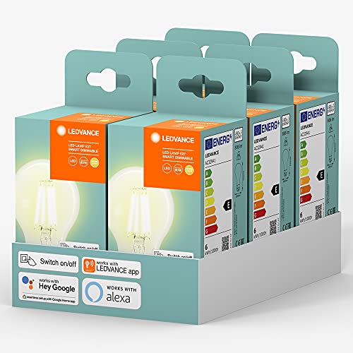 LEDVANCE Volks-Licht E27 Smarte LED Lampe | Bluetooth | warmweiss | dimmbare Glühbirne | kompatibel mit Amazon Alexa und Google Assistant | steuerbar mit der LEDVANCE App | 6er-Pack, Warm Weiß LEDVANCE Volks-Licht E27 Smarte LED Lampe | Bluetooth | warmweiss | dimmbare Glühbirne | kompatibel mit Amazon Alexa und Google Assistant | steuerbar mit der LEDVANCE App | 6er-Pack, Warm Weiß von LEDVANCE