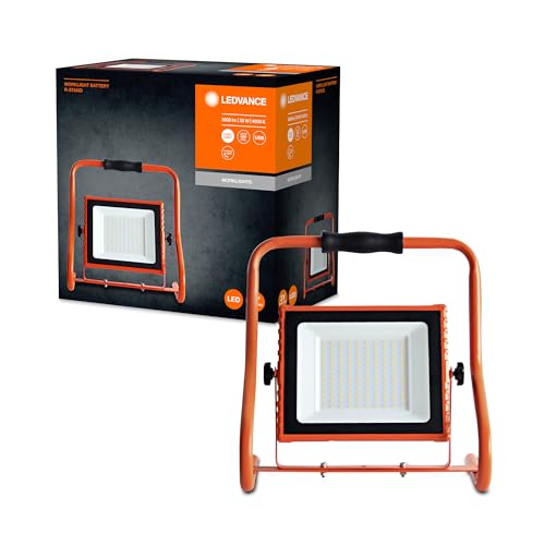 LEDVANCE Worklight - LED Stableuchte 10W mit Akku, Strahler mit 4000K kaltweiß, 800 Lumen, LED Werkstattleuchte flexibel einsetzbar dank schwenkbarem Leuchtkopf, LED Lampe, IP44 von LEDVANCE