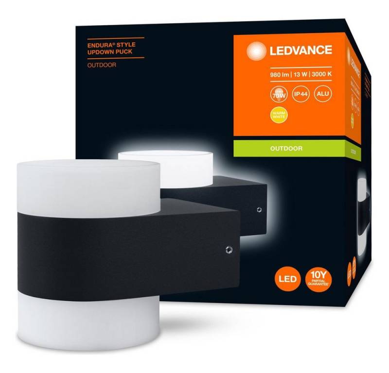 Ledvance Außen-Wandleuchte LED Wandleuchte Endura in Dunkelgrau 12,5W 980lm IP44, LED von Ledvance