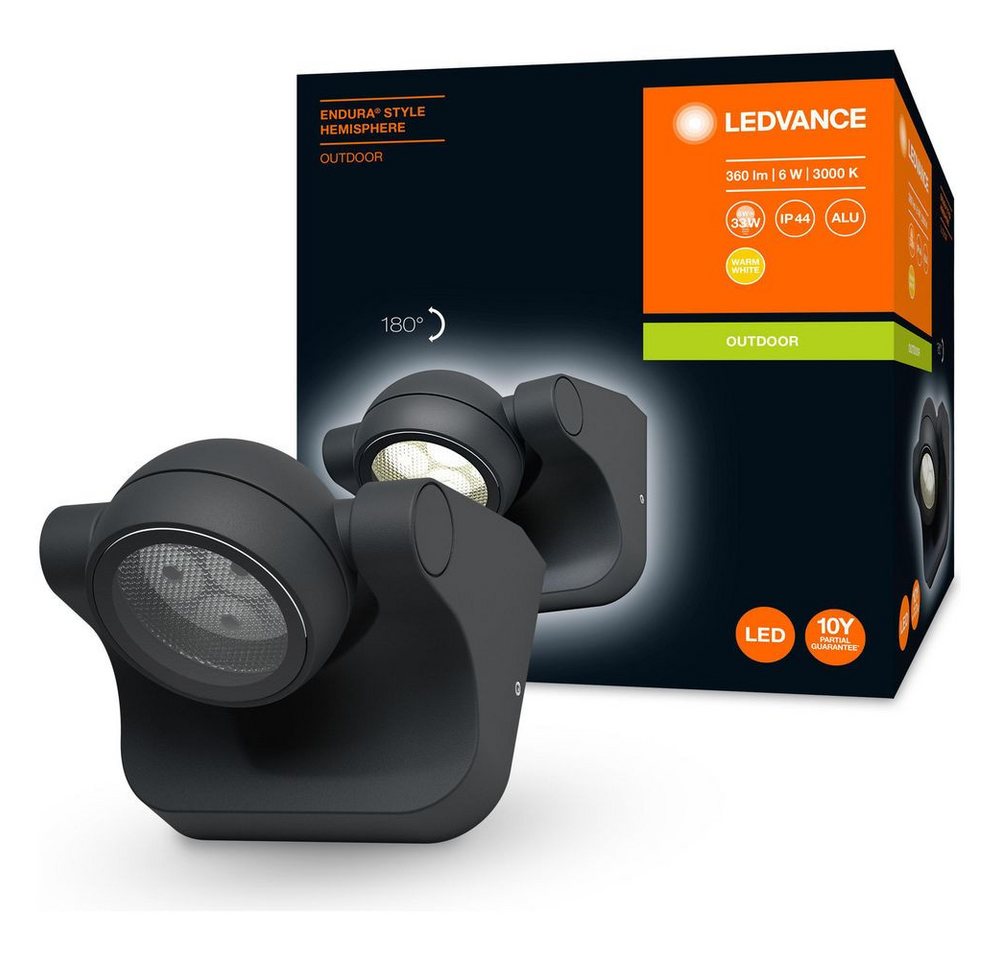 Ledvance Außen-Wandleuchte LED Wandleuchte Endura in Dunkelgrau und Weiß 6W 360lm IP44, LED Ledvance Außen-Wandleuchte LED Wandleuchte Endura in Dunkelgrau und Weiß 6W 360lm IP44, LED von Ledvance