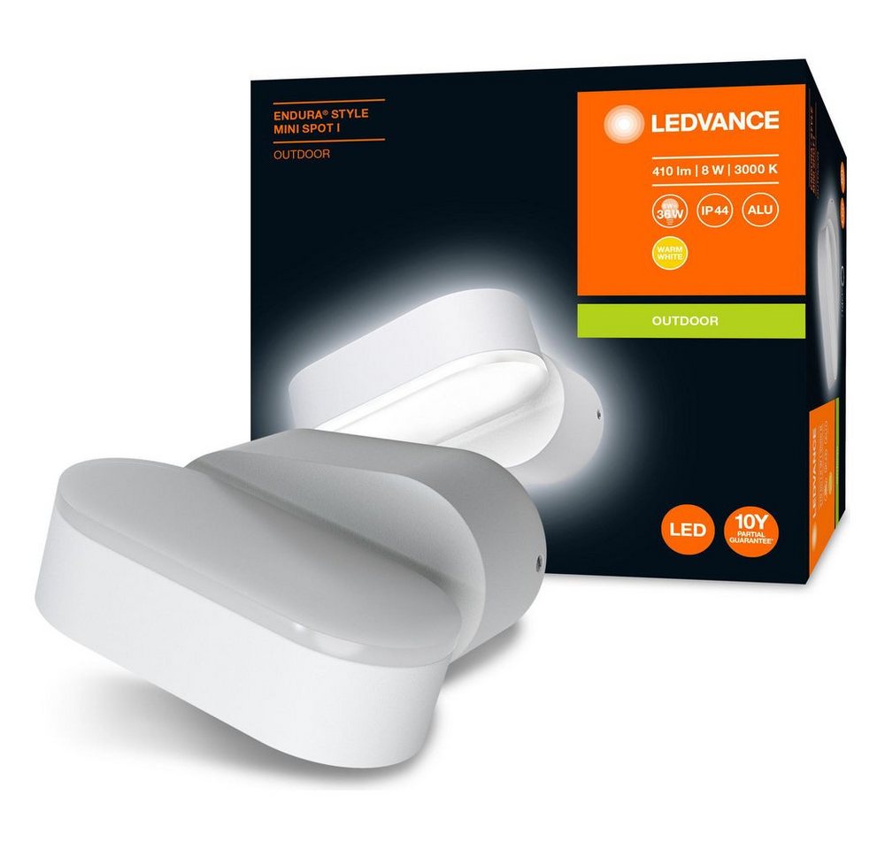 Ledvance Außen-Wandleuchte LED Wandleuchte Endura in Weiß 7,5W 410lm IP44, LED Ledvance Außen-Wandleuchte LED Wandleuchte Endura in Weiß 7,5W 410lm IP44, LED von Ledvance