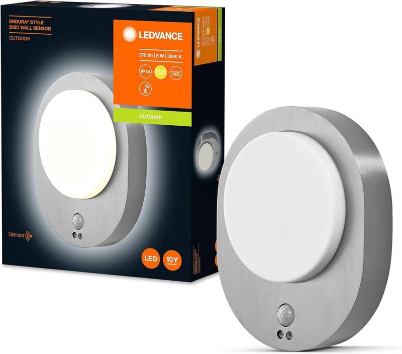 Ledvance Außen-Wandleuchte LEDVANCE LED Außenleuchte ENDURA STYLE DISC SENSOR ST 24cm von Ledvance