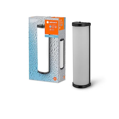 LEDVANCE BATHROOM CLASSIC CYLINDER Badezimmer-Wandleuchte 320mm, schwarz, E14-Sockel, kann mit smarter Lampe bestückt werden, hochwertige Verarbeitung, Zylinderform, IP44 Schutzklasse von LEDVANCE