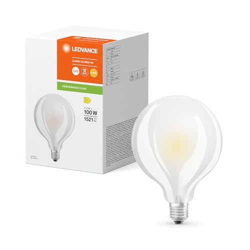 Ledvance Classic LED E27 Globe Fadenlampe Matt 11W 1521lm - 827 Extra Warmweiß | Ersatz für 100W von Ledvance
