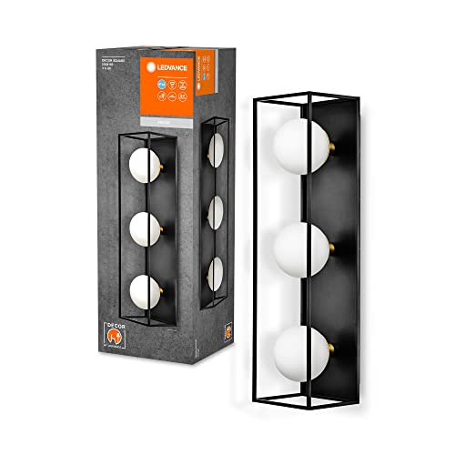 Ledvance DECOR Square Badezimmer-Wandleuchte 550X150 IP44, schwarz, G9 Sockel für den Austausch des Leuchtmittels, kann mit einfacher oder smarter Lampe bestückt werden, Schutzklasse IP20 von Ledvance